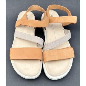 ECCO Women's Nubuck Flat Minimalist Soft Leather Sandals Women's Size 10-10.5 US